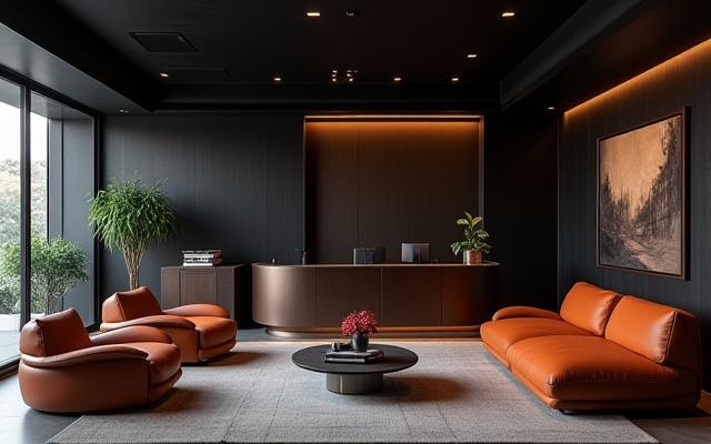 Modernes und hochwertiges Bürointerieur von Alpenglow Studio.